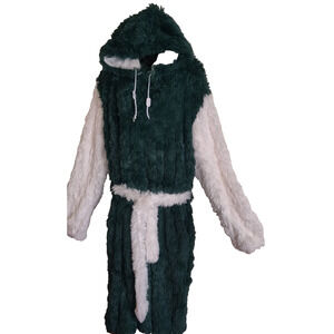 NEW Brotoga Robe Coat Green & White Hooded Baller Version Luxury XXL NWT Furry